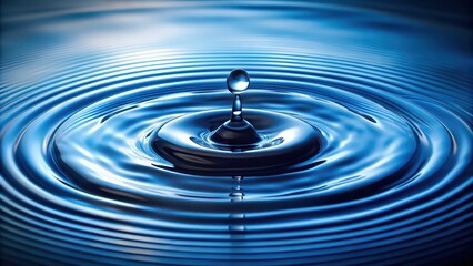 A drop of water creating ripples on the surface of still water, ripple, concentric, splash, liquid, clear, fresh, purity