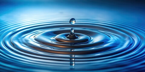 A drop of water creating ripples on the surface of still water, ripple, concentric, splash, liquid, clear, fresh, purity