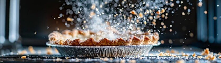 Pie Crust With Sprinkles Flying.