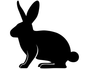 横向きウサギのシルエット