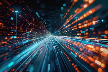 Fast digital data flow represents future innovation and agility.
