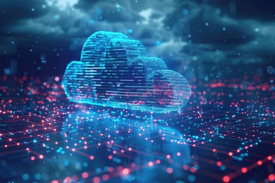 digital code background number zero and one running cloud computing technology concept
