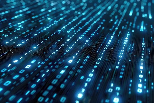 4k seamless loop of digital binary code background