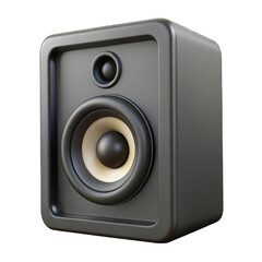 Obraz premium Black speaker 3d isolated on transparent background