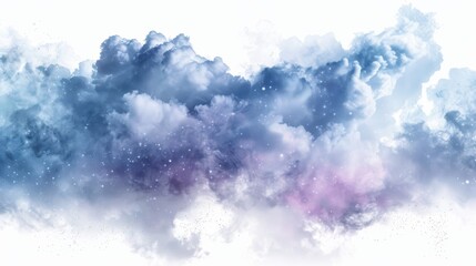 Fototapeta premium Abstract watercolor cloud art in blue and purple hues, creating a dreamy and ethereal atmosphere. Perfect for backgrounds and artistic inspiration.