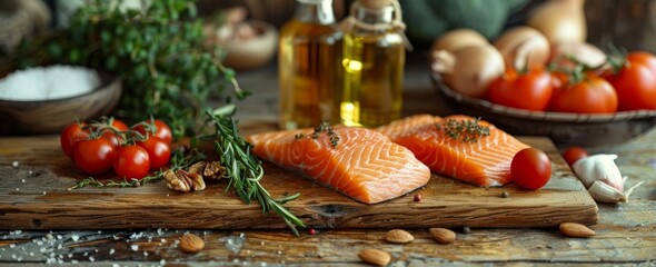 Fresh Salmon Fillet with Herbs and Vegetables