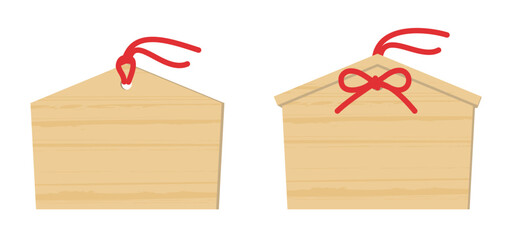 無地の絵馬のイラスト