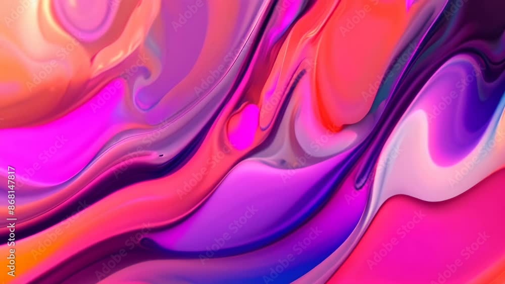 Poster digital noise forms abstract patterns and swirls in shades of purple, pink, and blue, digital noise 