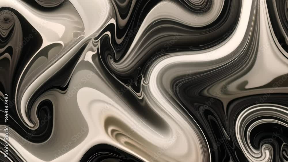 Poster vector digital noise creates intricate black and white swirls on a dark background, digital noise fo