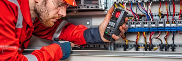Safety guidelines for high voltage electricians depicted in informative signs and visual aids
