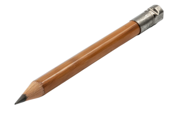 Close-up image of a sharpened yellow pencil, isolated on a white background. Ideal for educational, artistic, and office supply related projects.
