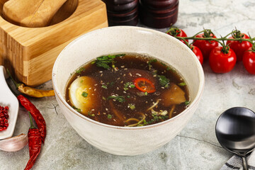 Japanese Miso soup with chicken