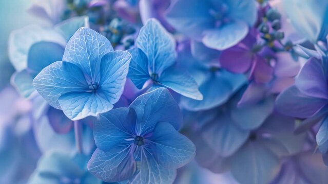 Close up view of blue flowers with a blurred background, showcasing dreamy periwinkle and sky blue shades, Dreamy shades of periwinkle and sky blue melding together