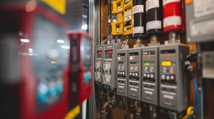 Electrician safety precautions illustrated in pictograms and signs for enhanced job safety