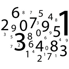  creative and modern background with numbers on white background
