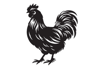 Hen silhouette vector isolated on a white background