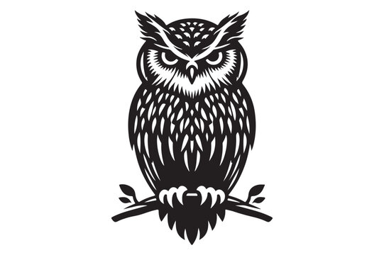 recommend clip art: Owl silhouette vector isolated on a white background