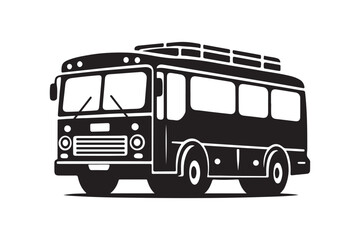 BUS silhouette vector isolated on a white background