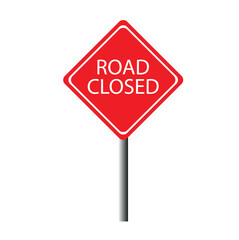 Road Close Ahead Sign - Brazil - Vector illustration of a orange road sign indicating road closed ahead