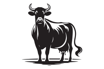 cow silhouette vector isolated on a white background