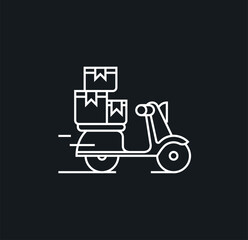 Online delivery service concept, online order tracking, delivery home and office. Scooter and bicycle courier, delivery man. Vector illustration