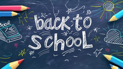 The text on the chalk school board "Back to School." Back to school concept