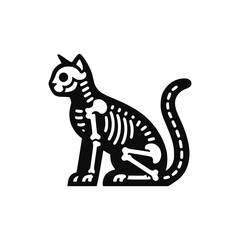 Fototapeta premium skeleton dead cat animal logo vector illustration template design