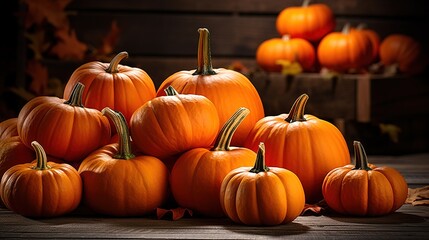 pumpkins on the ground