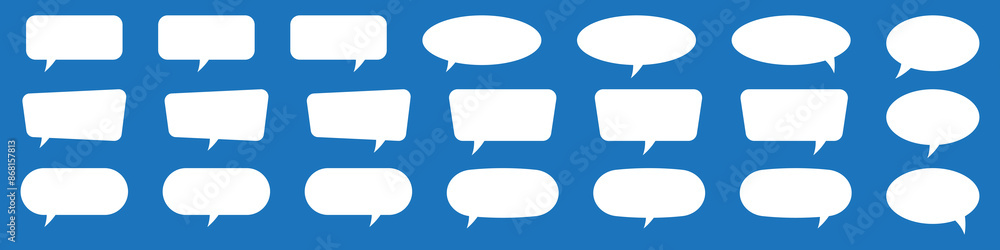 Poster set of speech bubbles. speak bubble text, cartoon chatting box, message box. blank empty speech bubb