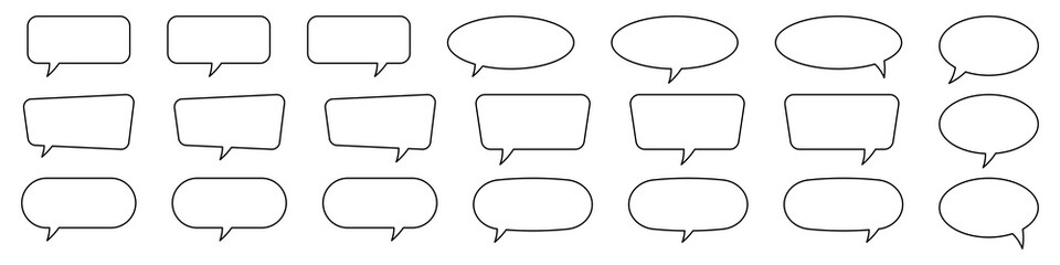 Speech bubble, speech balloon, chat bubble line art icon for apps and websites.