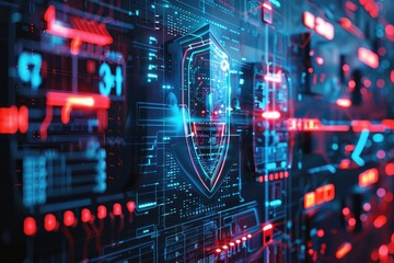Fototapeta premium Cybersecurity and Computer-Related Cyber Technology