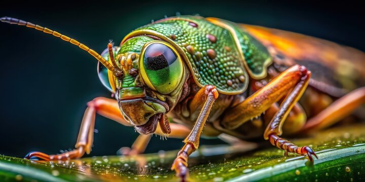 Close-up view of a detailed insect under a microscope , insect, microscope, close-up, detailed, scientific, entomology, biology