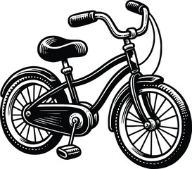 Bicycle silhouette vector art template