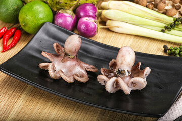 Delicous luxury seafood - boiled octopus