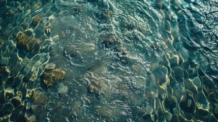 Fototapeta premium Surface clear water overlay top view background illustration generated by ai