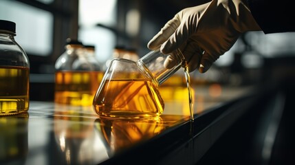 Auto maintenance  mechanic performing oil change on vehicle for routine upkeep and service