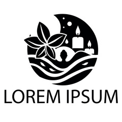 Fototapeta premium A black spa logo on white simple background