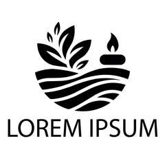 A black spa logo on white simple background