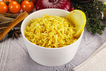 Indian cuisine lemon basmati rice