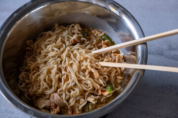 bowl of noodle ramen with sauce