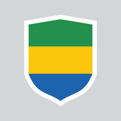 Gabon Flag Shield Shape Frame