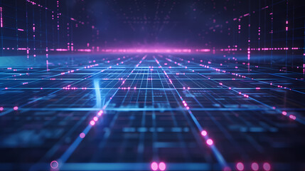 Futuristic digital grid background