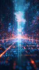 Futuristic digital grid background