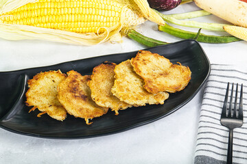 Tasty golden potato hash brown