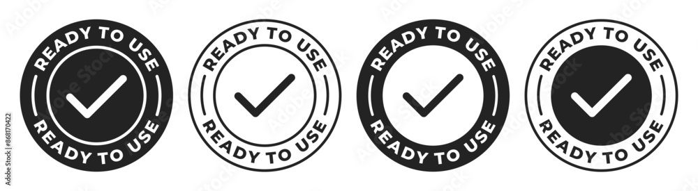 Poster ready to use icon. ready to use food label. easy using product vector illustration. checkmark emblem