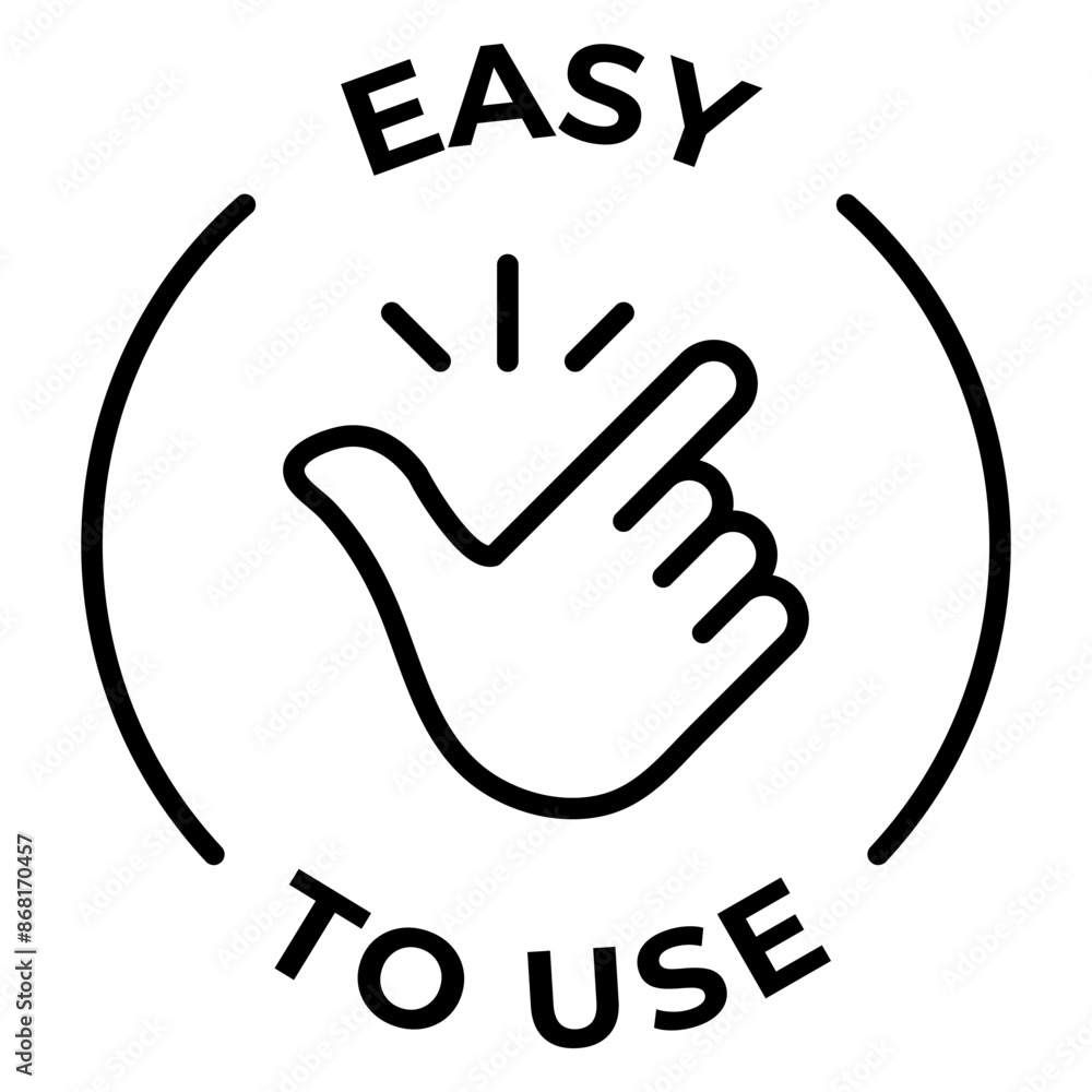 Poster easy to use circle icon. snap of fingers vector illustration. ready to use label. simple emblem. fin