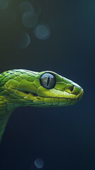 Fototapeta premium Close up of green snake