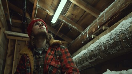 Home improvement engineer upgrading residential ventilation system for better air quality