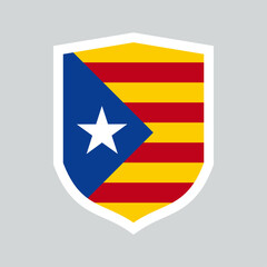 Catalonia Flag Shield Shape Frame