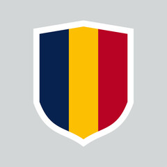 Chad Flag Shield Shape Frame